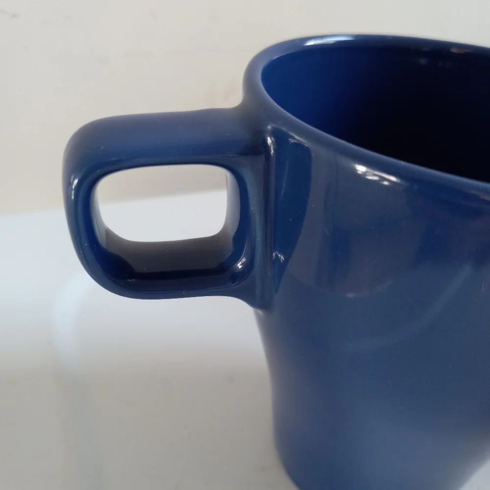 IKEA Fargrik Stackable Coffee Tea Mugs Stoneware Blue Set of 4